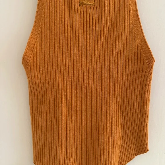 Burnt Orange Ribbed Tank Top - Picture 4 of 7
